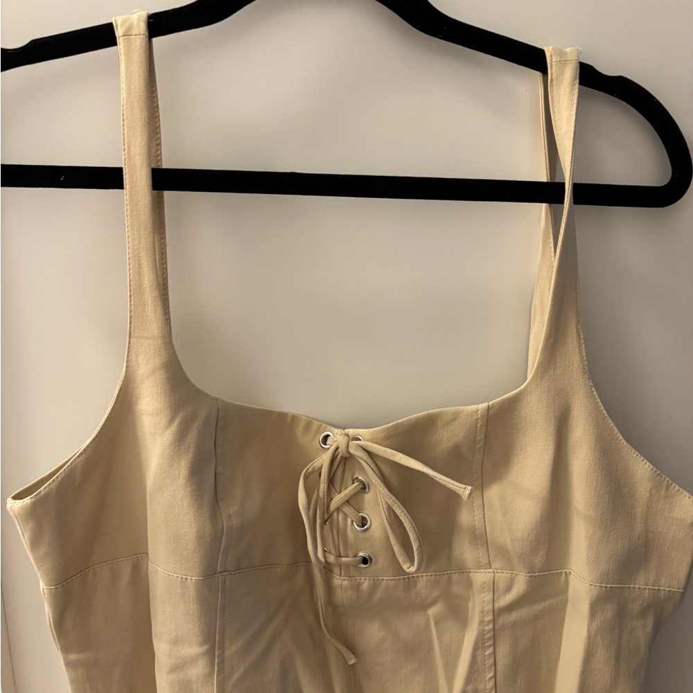 Zara Cream Lace-Up Dress